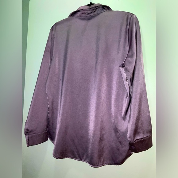 Mauve purple Satin Button Down Dress Shirt | Medium - Picture 2 of 5